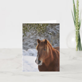 Under mistletoen hästjul helgkort