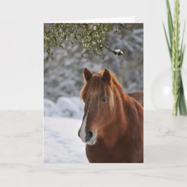 Under mistletoen hästjul helgkort