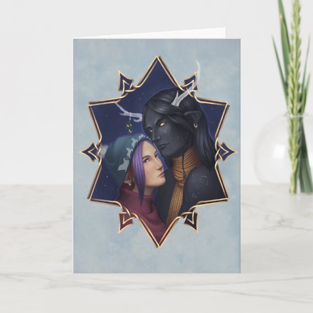 Under mistletoen helgkort (Framsida)