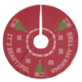 Under mitt Träd-skinn Julgransmatta Borstad Polyester