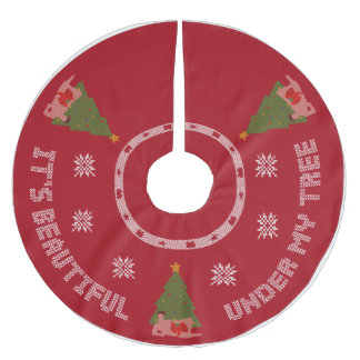 Under mitt Träd-skinn Julgransmatta Borstad Polyester