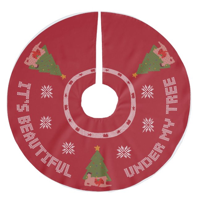 Under mitt Träd-skinn Julgransmatta Borstad Polyester (Framsidan)