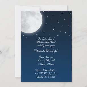 Under Moonlight Party Dance Prom Formellt Inbjudningar