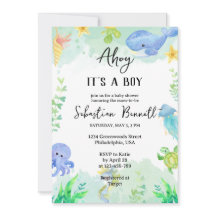 Under Nautical Sea Blue Ahoy är det en pojke