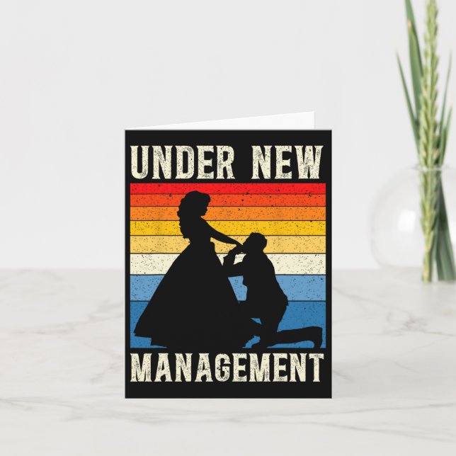 Under New Management Groom Bröllop Bachelor Party Kort (Framsida)