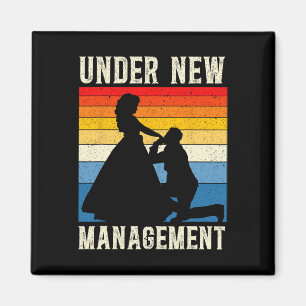 Under New Management Groom Bröllop Bachelor Party Magnet