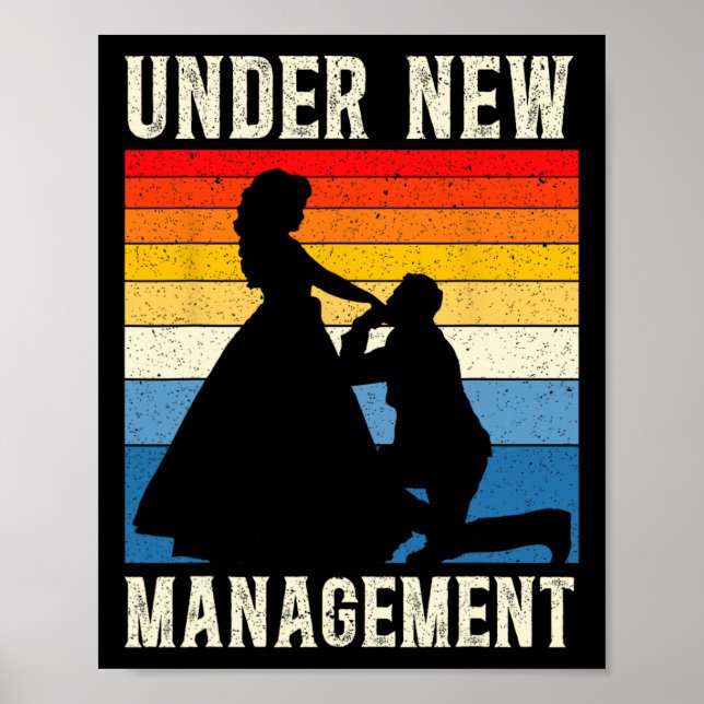 Under New Management Groom Bröllop Bachelor Party Poster (Framsidan)