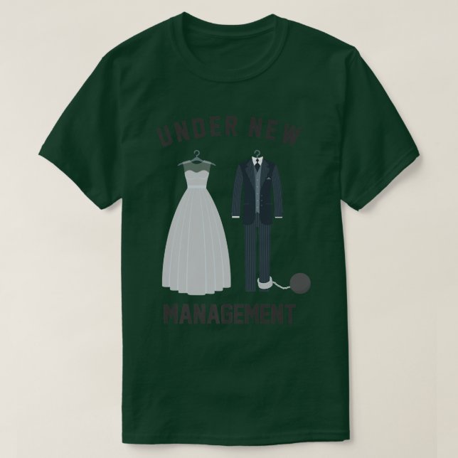 Under Ny hantering av Bride och Groom Giftermål T Shirt (Design framsida)