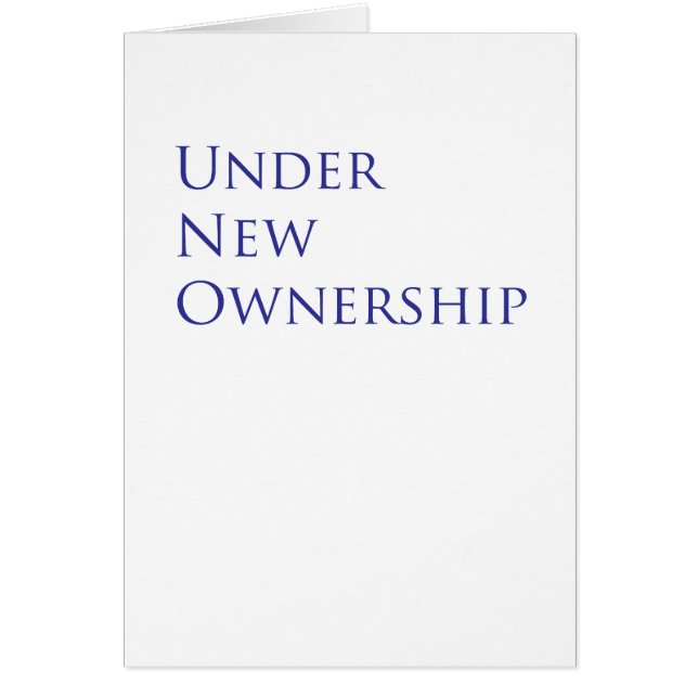 Under nytt ägande hälsningskort (Framsidan)