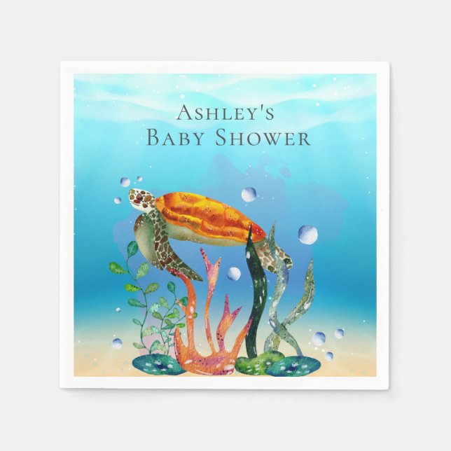 Under Pappersservett Sea Turtle Aquatic Plant (Framsidan)