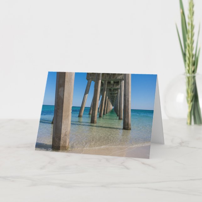 Under Pensacola Beach Pier-gratulationskort Kort (Framsida)