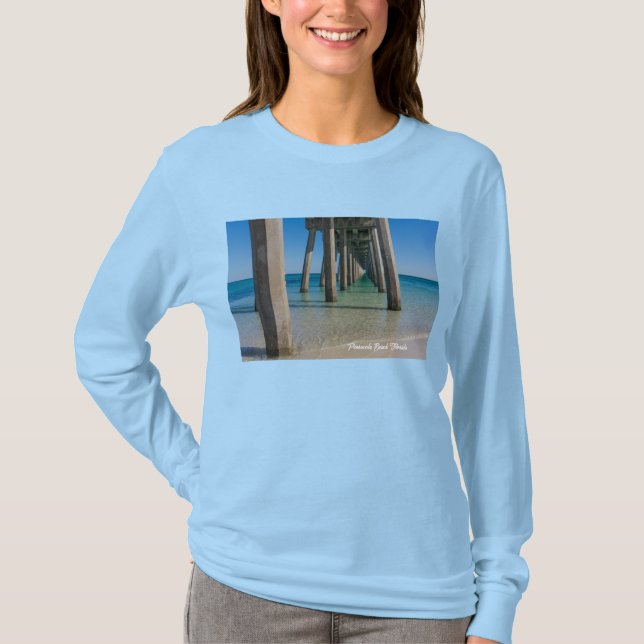 Under Pensacola Beach Pier Långärmad t-shirt (Framsida)