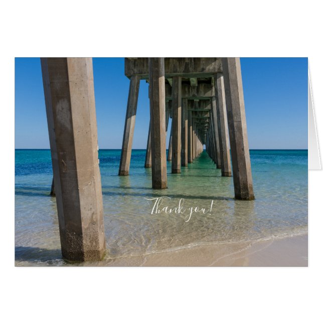Under Pensacola Beach Pier - tackkort OBS Kort (Framsidan Horizontal)