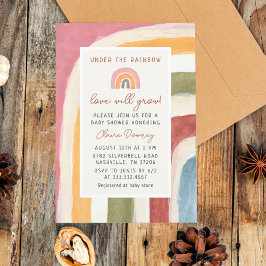Under Rainbow Boho Baby Shower Inbjudningar