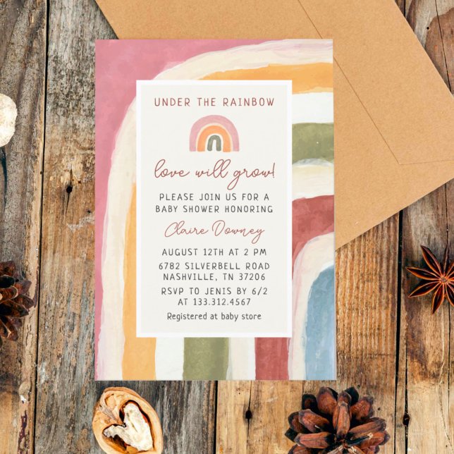 Under Rainbow Boho Baby Shower Inbjudningar (Skapare uppladdad)