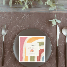 Under Rainbow Boho Baby Shower Pappersservett