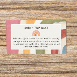 Under Regnbågen Bok för Baby Boho Baby Shower Tilläggskort