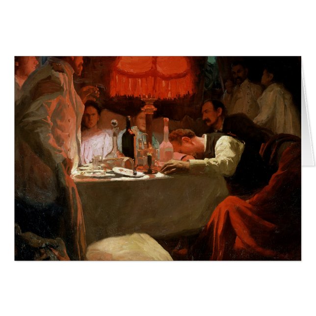 Under rött ljus c.1910 hälsningskort (Framsidan Horizontal)