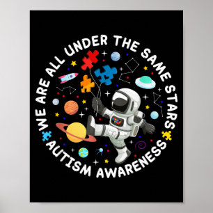 Under samma stjärnor Rymd Autism Medvetenhet Poster