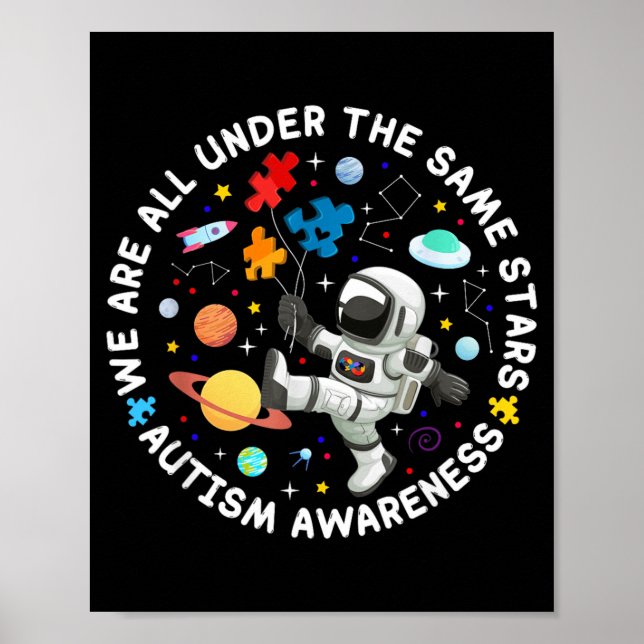 Under samma stjärnor Rymd Autism Medvetenhet Poster (Framsidan)