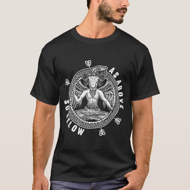 Under Satan Baphomet Leviathan Kor T Shirt (Framsida)