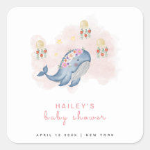 Under Se Sweet Whale Blommigt Baby Shower