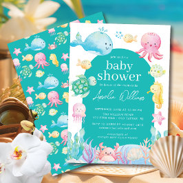 Under Sea Äventyr Baby Shower Inbjudningar
