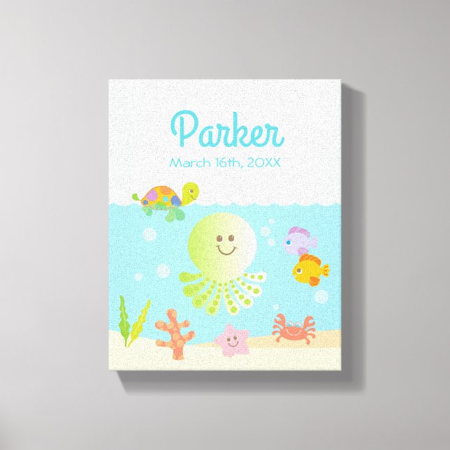 Under Sea Baby Nursery Decor Canvastryck (Framsida)