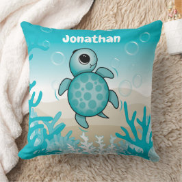 Under Sea Baby Sea Turtle Dekorativ kudde