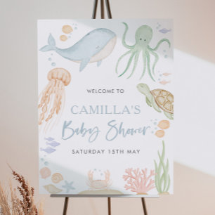 Under Sea Baby Shower 18x24-tums välkomstskylt Poster