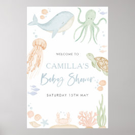 Under Sea Baby Shower 24x36’ Welcome Sign Poster