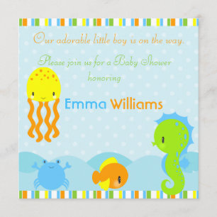 Under Sea Baby Shower 5.25x5.25 Inbjudan