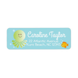 Under Sea Baby Shower-adressetikett Returadress Etikett