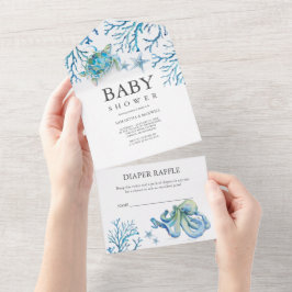 Under Sea Baby Shower all in One-inbjudan