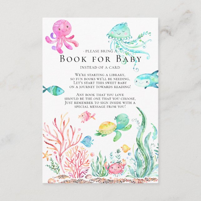 Under Sea Baby Shower Bok för Baby Card Tilläggskort (Framsida)