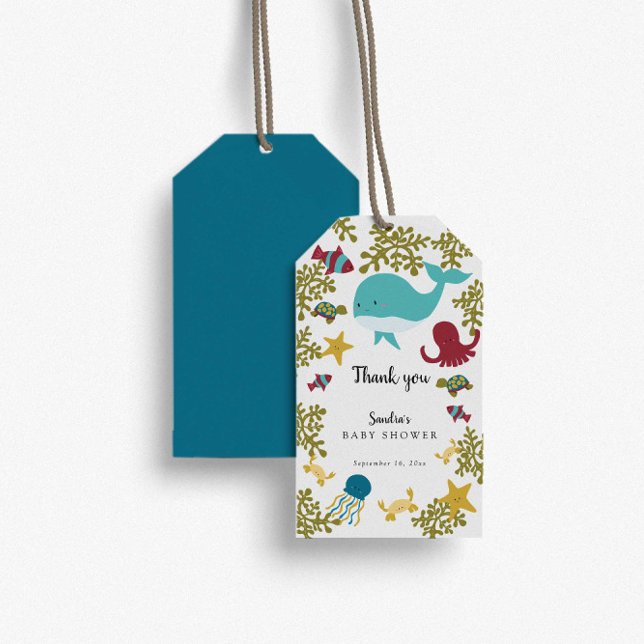 Under Sea Baby Shower Cute (Bebisdusch) - Tack för Presentetikett (Skapare uppladdad)