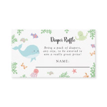 Under Sea Baby Shower Cute Diaper Raffle