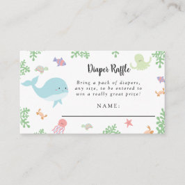 Under Sea Baby Shower Cute Diaper Raffle Tilläggskort