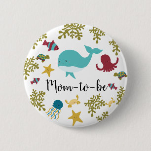 Under Sea Baby Shower Cute Kawaii Mamma till Bu Knapp