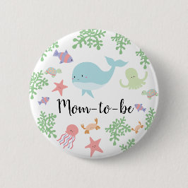 Under Sea Baby Shower Cute Kawaii Mamma till ska Knapp