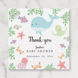 Under Sea Baby Shower Cute Kawaii Tack. Gåvor Etiketter