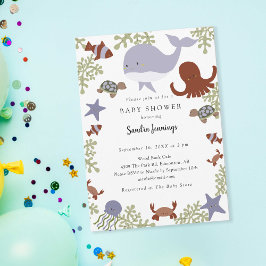 Under Sea Baby Shower Cute-Neutralten Inbjudningar