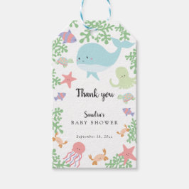 Under Sea Baby Shower Cute Pastel Tack Presentetikett