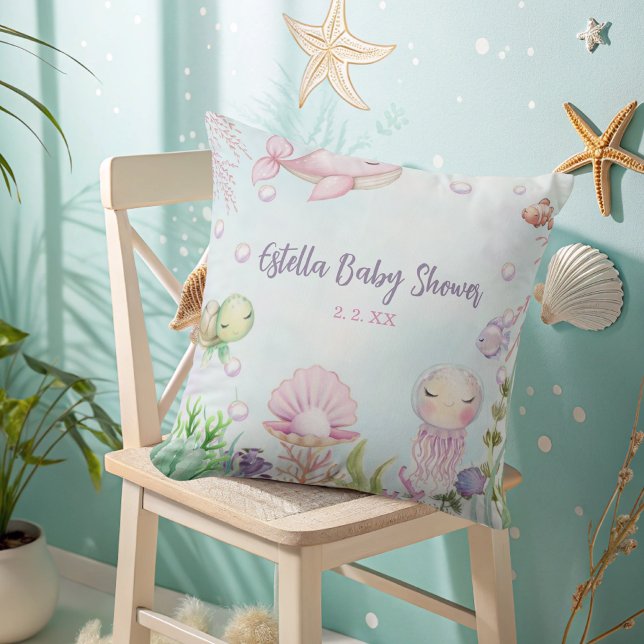 Under Sea Baby Shower Dekorativ kudde (Skapare uppladdad)