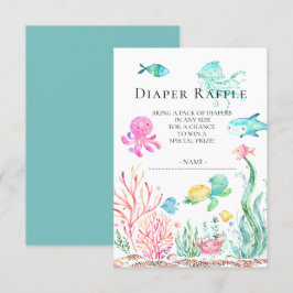 Under Sea Baby Shower Diaper Raffle Biljett Inbjudningar