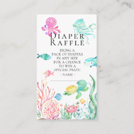 Under Sea Baby Shower Diaper Raffle Biljett Tilläggskort