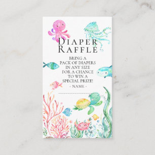 Under Sea Baby Shower Diaper Raffle Biljett Tilläggskort