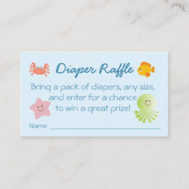 Under Sea Baby Shower Diaper Raffle Biljett Tilläggskort