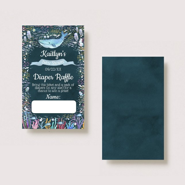 Under Sea Baby Shower Diaper Raffle Biljett Tilläggskort (Skapare uppladdad)