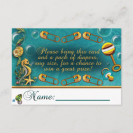 Under Sea Baby Shower Diaper Raffle Cards Tilläggskort
